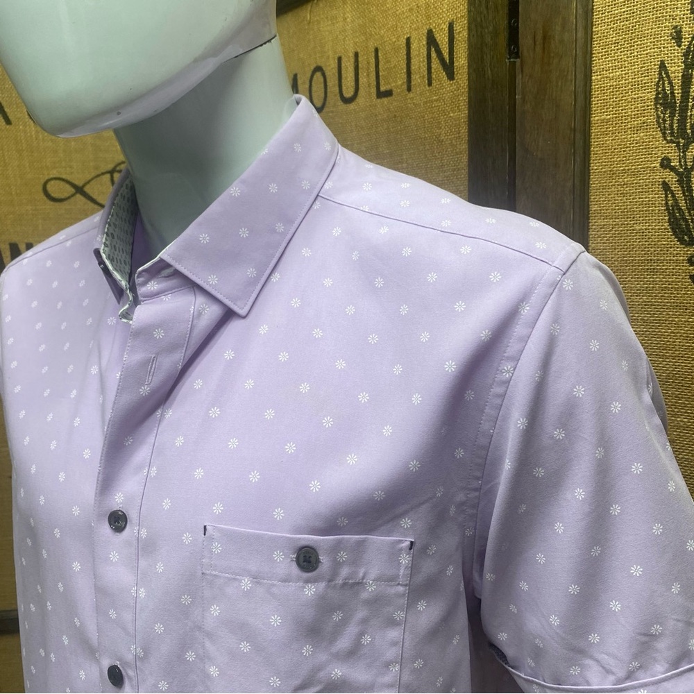 Ted Baker Lavender Short Sleeve Shirt, Flawless, 6 (XXL) - Picture 2 of 11
